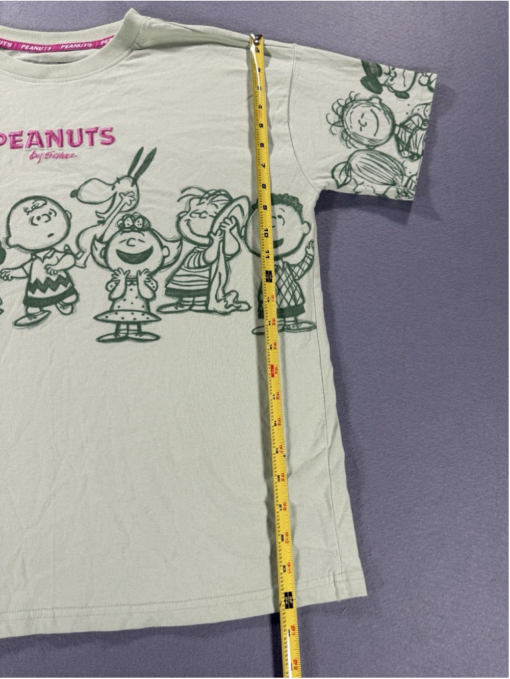 Peanuts T-Shirt Unisex M Green Snoopy Charlie Brown Sketch Graphic Tee - Picture 5 of 9